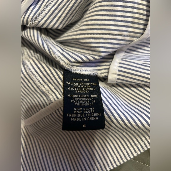 Blue and white pinstriped blazer jacket  by Renuar size 6 - Picture 5 of 7